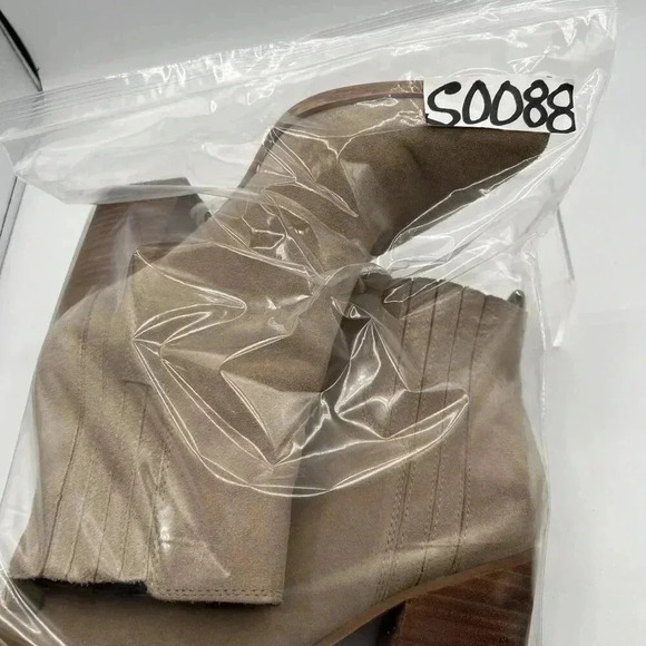 Marc Fisher 9M Mloshay Leather Pull on Booties Western Cowgirl Boots Suede Tan - Picture 13 of 13